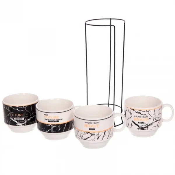 Набор кружек 200мл на подставке 1/5 7494 Набор кружек 200мл на подставке 1/5 7494