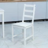 Столовый комплект 1+4 стульев мод "Ladder Back" белый
