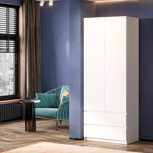 Модульная система "Денвер" Шкаф двухстворчатый с ящиками (Серия 2) Белый текстурный Модульная система "Денвер" Шкаф двухстворчатый с ящиками (Серия 2) Белый текстурный