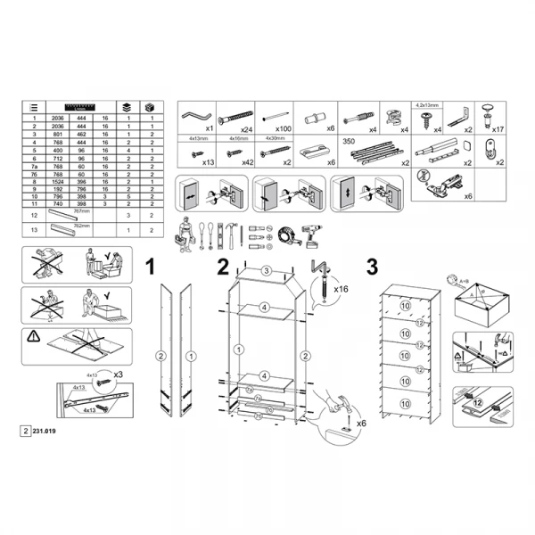 Модульная система "Денвер" Шкаф двухстворчатый с ящиками (Серия 2) Белый текстурный Модульная система "Денвер" Шкаф двухстворчатый с ящиками (Серия 2) Белый текстурный