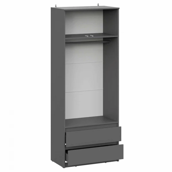 Модульная система "Денвер" Шкаф двухстворчатый с ящиками (Серия 2) Графит серый Модульная система "Денвер" Шкаф двухстворчатый с ящиками (Серия 2) Графит серый