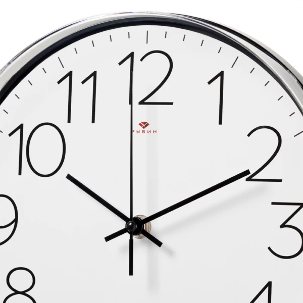 2524-002 (10) Часы настенные круг d=25см, основание черное "Классика" "Рубин"