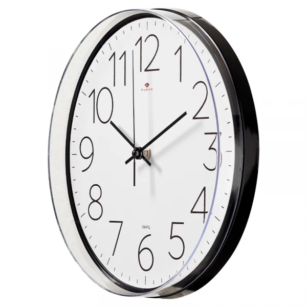 2524-002 (10) Часы настенные круг d=25см, основание черное "Классика" "Рубин"