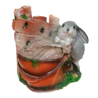 Кашпо "Заяц у забора с ведром" арт.162