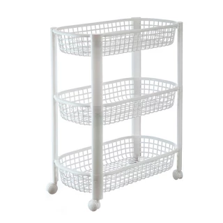 МП2730 Полка овощная на колёсах 3 секции (белый)
