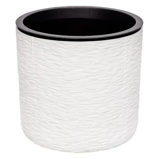 Кашпо для цветов с внутр.горшком Сланит (белый)