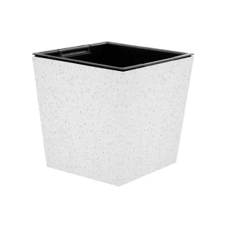 Кашпо для цветов с внутр.горшком М (белый мрамор)